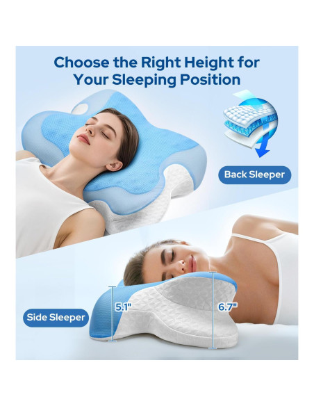 Almohada Cervical Refrigerante Untimaty - Espuma Viscoelástica Azul Almohada Cervical Refrigerante Untimaty - Espuma Viscoelástica Azul