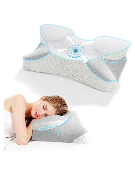 Almohada Cervical SENNOUL Espuma de Memoria 65x36cm Almohada Cervical SENNOUL Espuma de Memoria 65x36cm