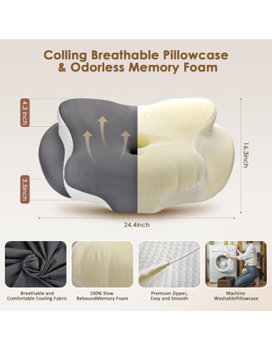 Almohada Cervical ORIHI P1122 Espuma Viscoelástica 62x41cm