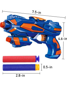 Pistolas Blaster POKONBOY 4 en 1 con 80 Dardos de Espuma 2