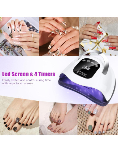 Lámpara UV LED 320W Wisdompark para Uñas en Gel - Negro