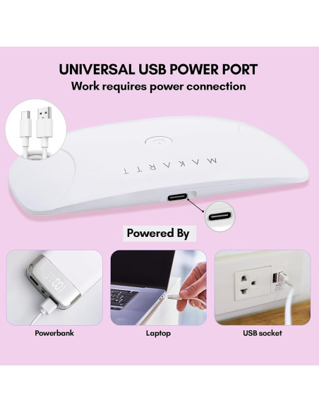Lámpara UV LED Portátil Makartt 8W para Uñas en Gel Lámpara UV LED Portátil Makartt 8W para Uñas en Gel