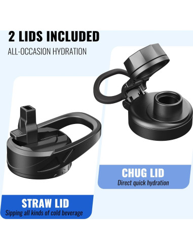 Botella de Agua de Vidrio CIVAGO 1.81L con Pajilla y Asa