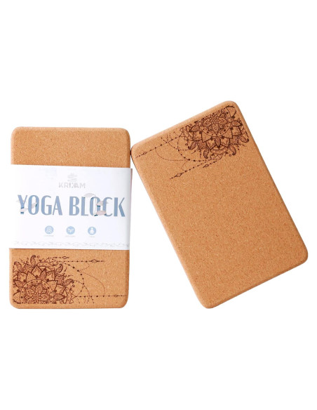 Bloques de Yoga de Corcho KRIXAM Antideslizantes 2 Piezas Bloques de Yoga de Corcho KRIXAM Antideslizantes 2 Piezas