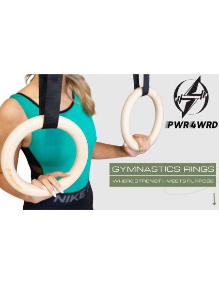 Anillas Gimnásticas PWR4WRD 1.25" (3.18 cm) con Correas Ajustables Anillas Gimnásticas PWR4WRD 1.25" (3.18 cm) con Correas Ajustables