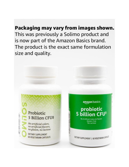 Probiotico Amazon Basics 5 Mil Millones CFU 60 Cápsulas Vegetarianas Probiotico Amazon Basics 5 Mil Millones CFU 60 Cápsulas Vegetarianas