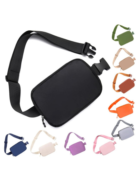Bolso de Cinturón Fanny Pack Unisex Tlmody Negro 20x5x14cm Bolso de Cinturón Fanny Pack Unisex Tlmody Negro 20x5x14cm