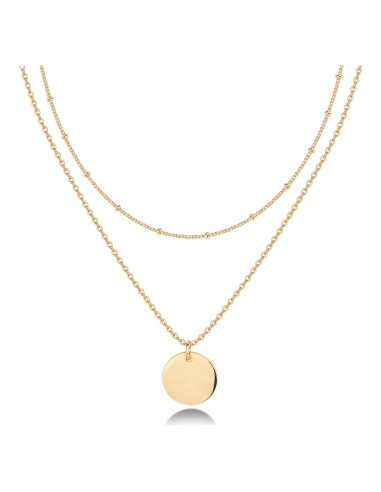Collar en capas oro 14K PAVOI minimalista para mujeres