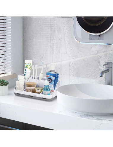 Organizador de Baño GFWARE de Mármol 7 Compartimentos Gris