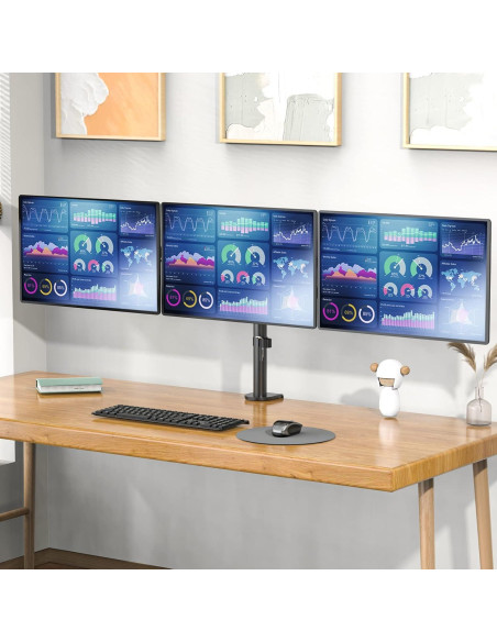 Soporte Triple para Monitor WALI M003S 13-27" Negro Soporte Triple para Monitor WALI M003S 13-27" Negro