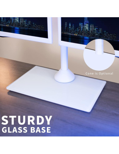 Soporte Doble para Monitor VIVO STAND-V002FGW Blanco 32"