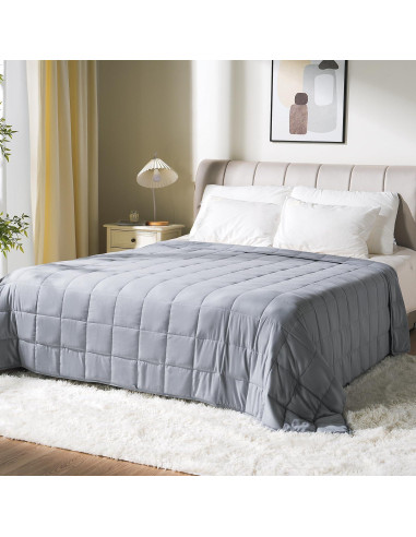 Manta con peso Lessymo 6.8 kg 122x183 cm gris microfibra