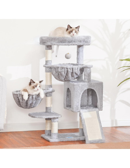 Árbol para Gatos Hey-brother 86 cm con Hamacas y Rascadores Árbol para Gatos Hey-brother 86 cm con Hamacas y Rascadores