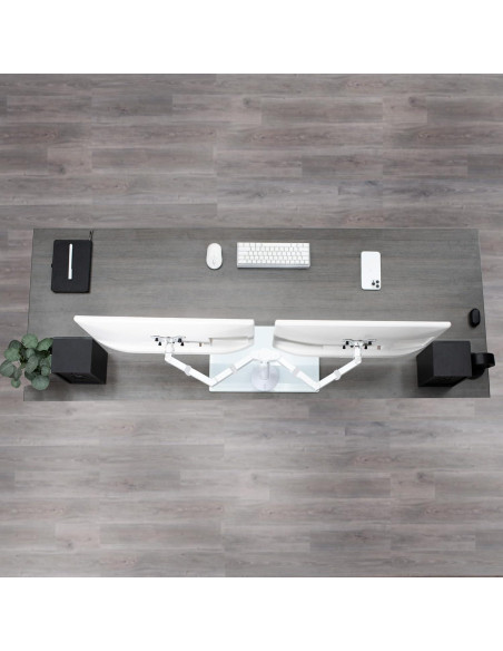 Soporte Doble para Monitor VIVO STAND-V002FGW Blanco 32" Soporte Doble para Monitor VIVO STAND-V002FGW Blanco 32"
