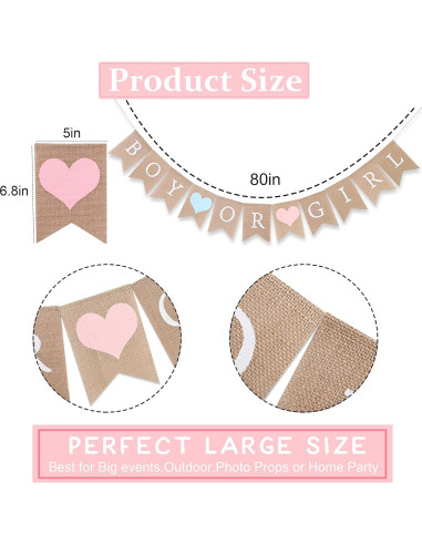 Banner de Arpillera WAWOO para Baby Shower 203 cm