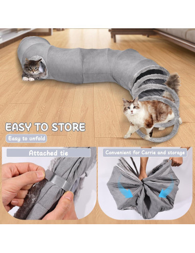 Túnel para Gatos TailTastic S-2 - 149.86x38.1 cm, Plegable