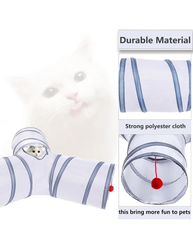 Túneles de Juguete para Gatos Deofun 3 Vías Colorido Plegable