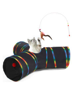 Túnel para Gatos LUCKITTY 90 cm Plegable Impermeable Negro