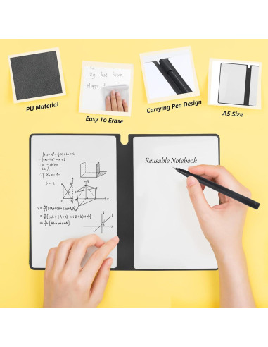 Cuaderno Borrable Reutilizable A5 Sopoloray Negro con Bolígrafo