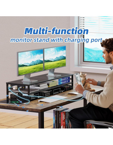 Soporte de Monitor de Metal Simple Trending con USB 2.0 y 2 Niveles