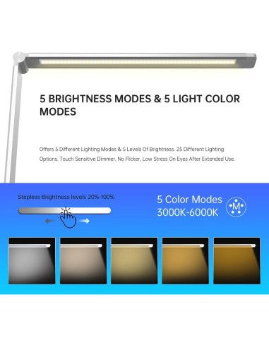Lámpara de Escritorio LED Ambertronix AT-286 con Carga USB