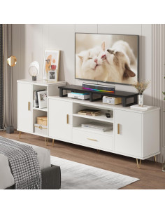 Riser de TV Grande YAOHUOO 114.3x29.97x18.03 cm Negro 2