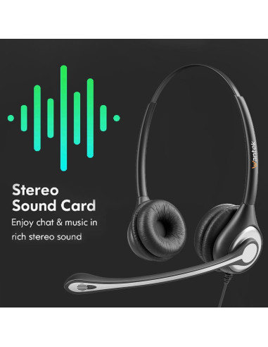 Auriculares USB Wantek SC1 con micrófono y cancelación de ruido