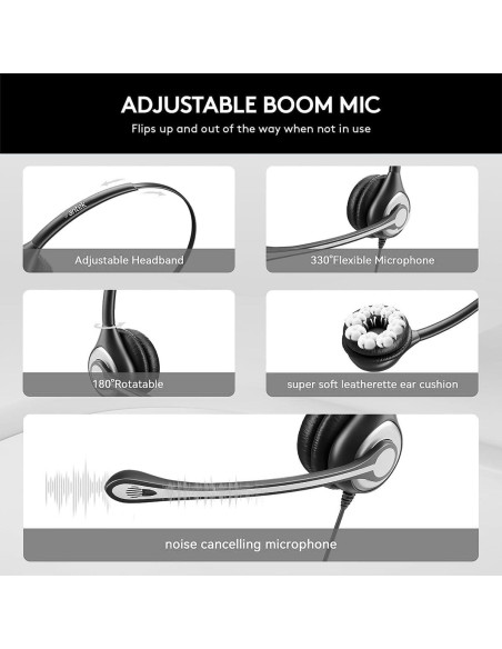 Auriculares USB Wantek SC1 con micrófono y cancelación de ruido Auriculares USB Wantek SC1 con micrófono y cancelación de ruido
