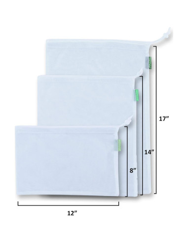Conjunto de 9 Bolsas de Malla Reutilizables Earthwise Ecológicas
