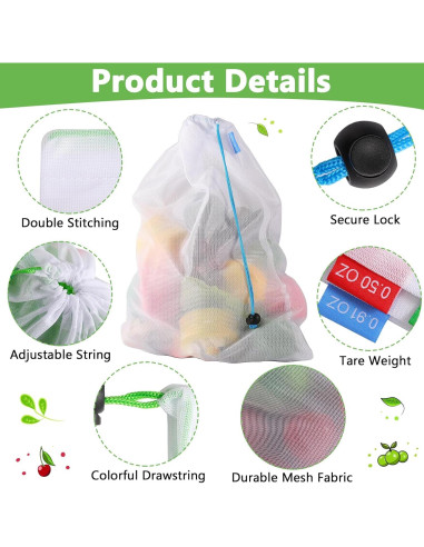 Bolsas de Producción Reutilizables Dyrfolm - 15 Piezas, 3 Tamaños