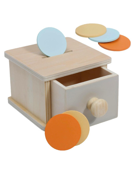 Caja de Monedas Montessori Mama - Juguete de Madera 12.7x11.4 cm Caja de Monedas Montessori Mama - Juguete de Madera 12.7x11.4 cm