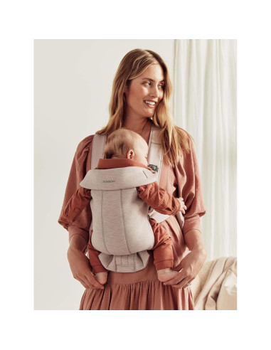 Portabebés Mini BabyBjrn Jersey 3D Beige Claro, Ergonómico