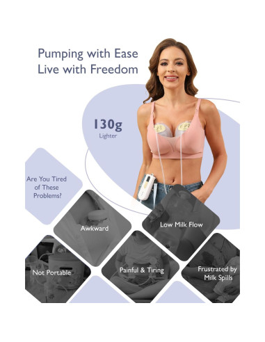 Extractor de Leche Eléctrico Manos Libres Momfree K3 180ml