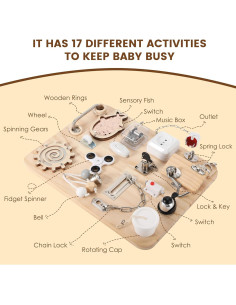 Tablero Ocupado Montessori de Madera Pithfor 39.88x29.97cm 2