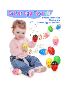 Paquete de 6 Shakers Musicales de Madera Yetonamr 7.62 cm 2