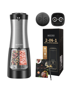 Molinillo Eléctrico 2 en 1 MOVNO para Sal y Pimienta 150ml