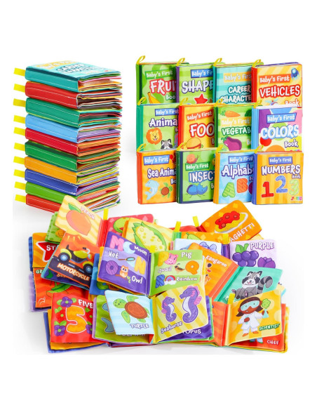 Libros de Baño Joyin 12 Pcs Tela Suave y No Tóxicos Libros de Baño Joyin 12 Pcs Tela Suave y No Tóxicos