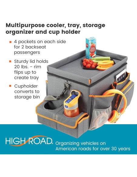 Organizador de Auto High Road CarHop Grande Gris con Enfriador Organizador de Auto High Road CarHop Grande Gris con Enfriador