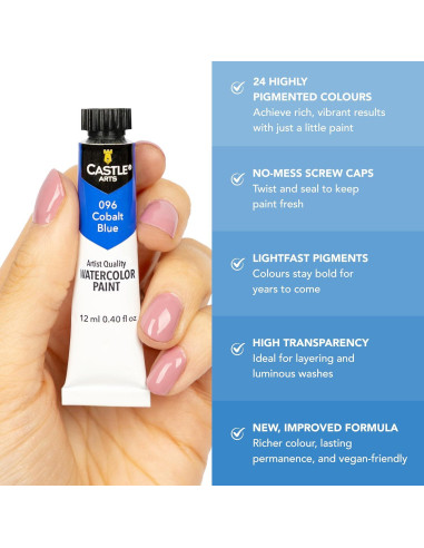 Set de Pintura Acuarela 24 Tubos 12ml Castle Art Supplies