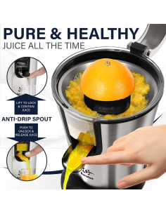 Exprimidor Eléctrico Eurolux ELCJ-1600 de Acero Inoxidable 2