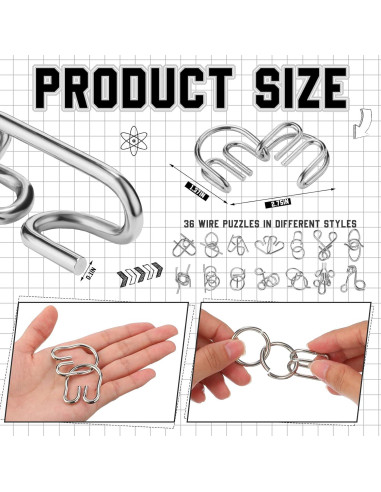 Rompecabezas de Metal Yilloog 36 Piezas para Adultos y Niños