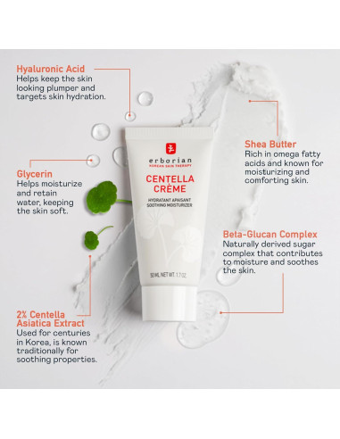 Crema Hidratante Facial Erborian Centella 50 ml - Ultra Ligera