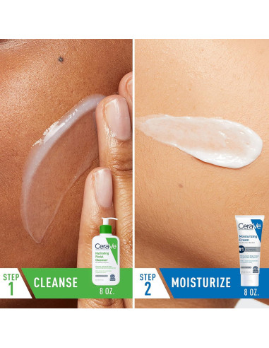 CeraVe Set Hidratante 8oz Crema y Limpiador Facial