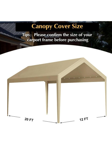 Cubierta de Reemplazo Vanteriam 3,66x6,10m Impermeable Beige