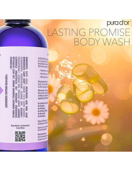 Gel de Ducha PURA D'OR 473ml Lavanda Aloe Vera Hipoalergénico Gel de Ducha PURA D'OR 473ml Lavanda Aloe Vera Hipoalergénico
