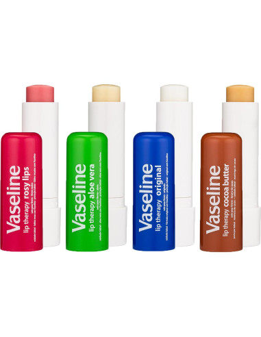 Bálsamo Labial Hidratante Vaseline 4-Pack con Vitamina E