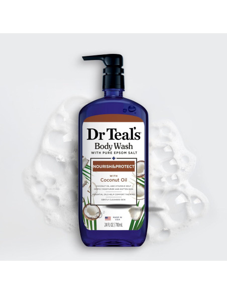 Gel de Baño Dr Teal's con Sal de Epsom y Aceite de Coco 946ml Pack 4 Gel de Baño Dr Teal's con Sal de Epsom y Aceite de Coco 946ml Pack 4