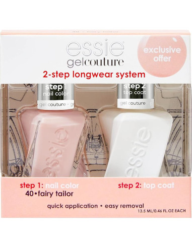 Kit Esmalte Uñas Larga Duración Essie Gel Couture 13.6 ml Rosa