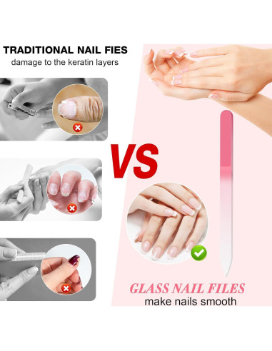 Set de Limas de Uñas de Cristal NICEMOVIC - 6 Piezas