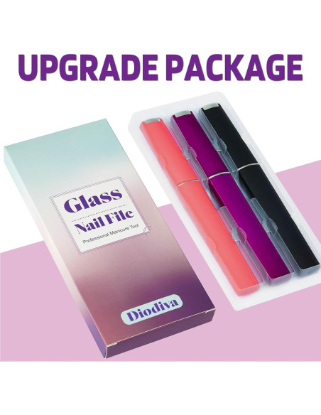 Paquete de 3 Limás de Vidrio Quan-Tint con Estuche - Cuidado Suave de Uñas Paquete de 3 Limás de Vidrio Quan-Tint con Estuche - Cuidado Suave de Uñas